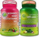 Bundle Vegan para Equilibrio de Hormonas, Energía, Immunity Bundle – Multivitamina diaria de las mujeres 50+ con Blend de Superalimentos Orgánicos + DIM 200mg Suplemento con BioPerine® – Non-GMO, Clean Daily Wellness Support