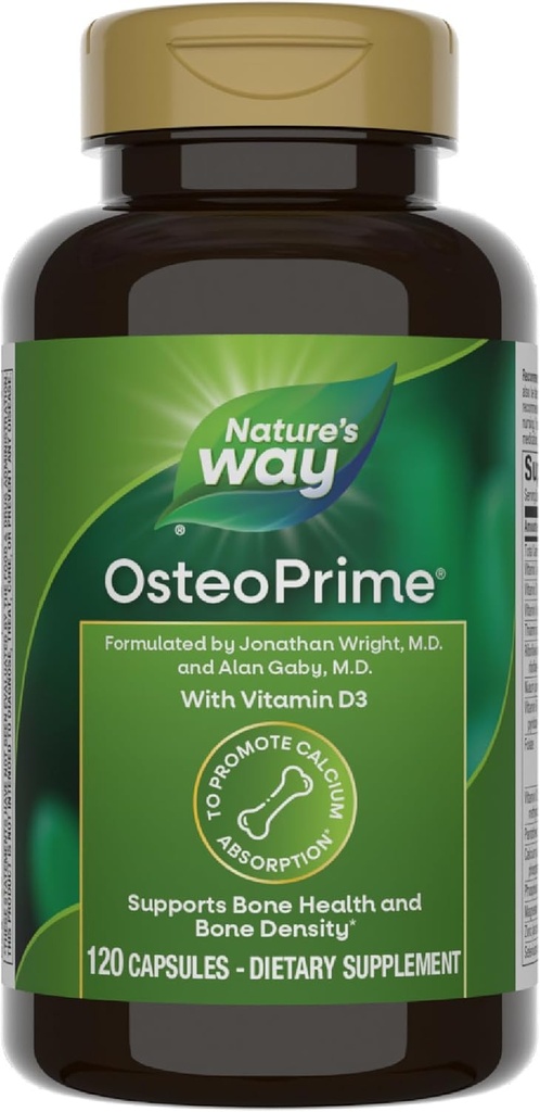 Camino de la Naturaleza OsteoPrime, apoya la salud y la densidad ósea*, Vitamina D3, Gluten Free, 120 cápsulas vegetarianas (paquete mayo Vary)