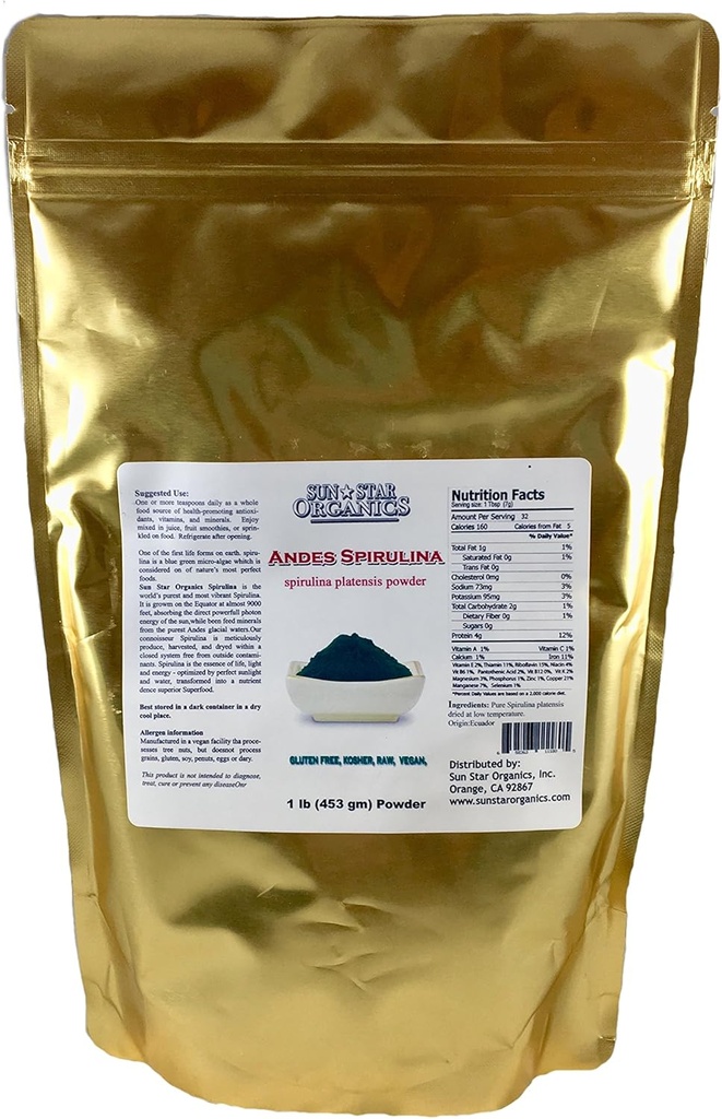 Spirulina - Superfood Verde - 1 lb Bolsa