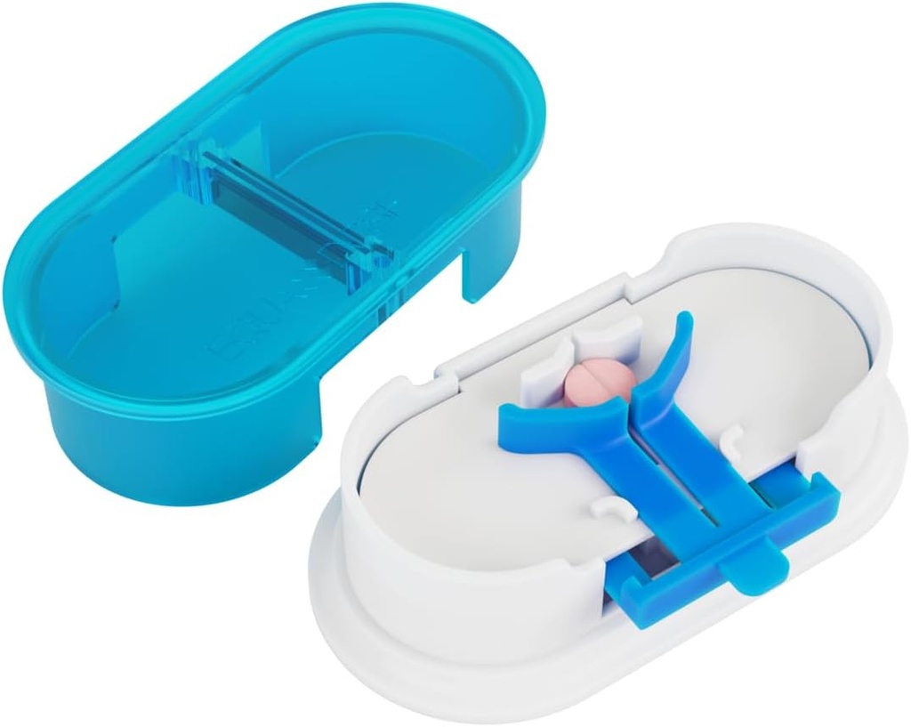 EQUADOSE Pill Cutter, Divisor de Píldora Médica Profesional para Píldoras Grandes, Pequeñas y Pequeñas, Doble Acero Inoxidable &amp; Dispositivo de Centro, Ideal para Tabletas de Corte, Vitaminas en Media o Trimestre