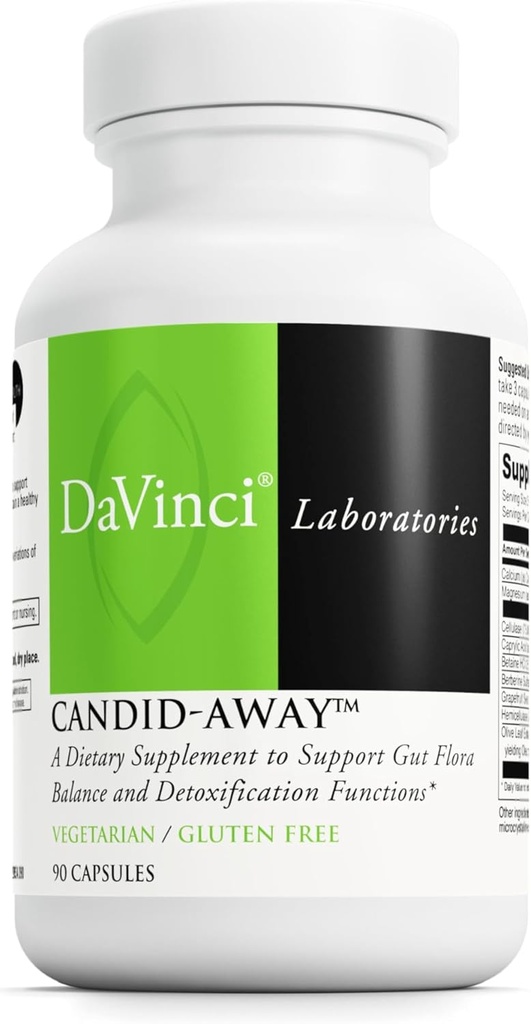 DAVINCI Labs Candid-Away - Digestive Gut Health Support, Immune System Support with Digestive Enzymes, Calcium, Magnesium & More* - 90 Vegetarian Capsules (30 Servings)