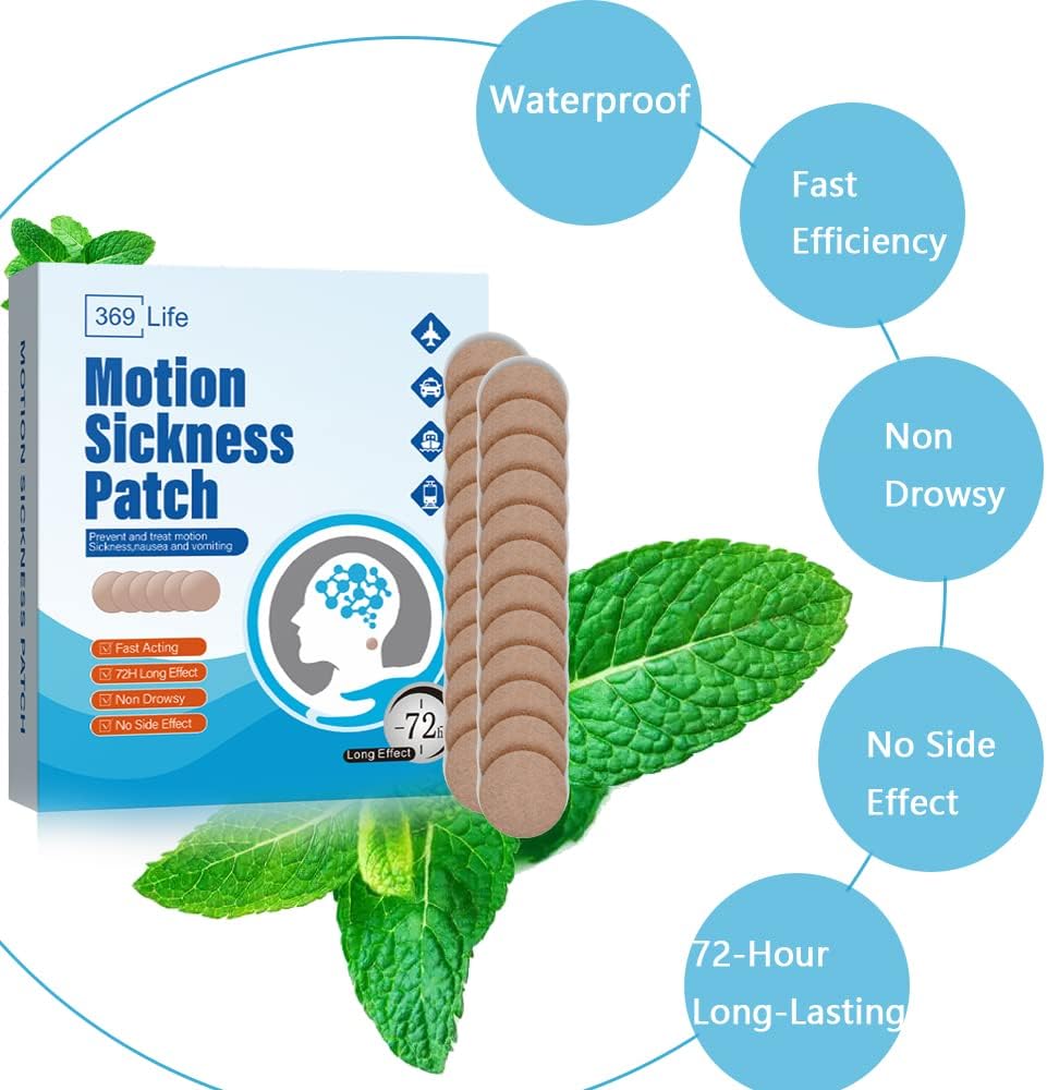 Motion Patches de Enfermedad, Sea Sickness Patch para Crucero - Adultos y Niños ((20 Cuenta - Pack de 1))