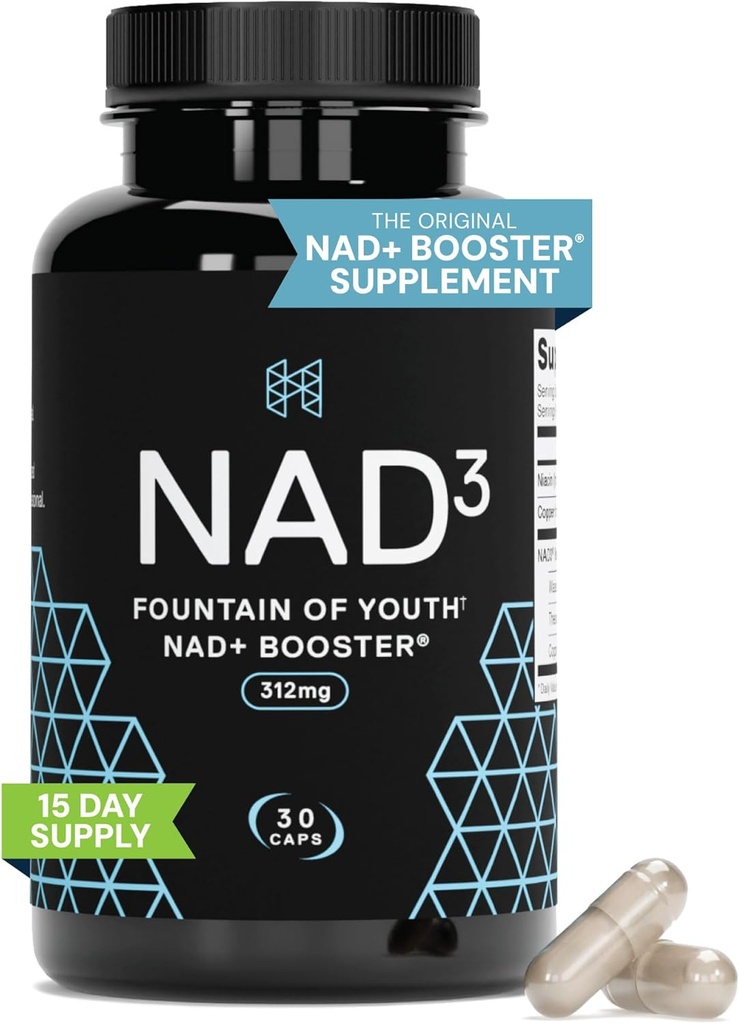 HPN NAD+ Booster – Nicotinamide Riboside Alternative (NAD3) para Hombres " Mujeres que sufren Anti envejecimiento NRF2 Activador, 312 mg por Serving – Suplemento de Energía Natural para la Longevidad " Salud Celular, 30 píldoras vegetarianas
