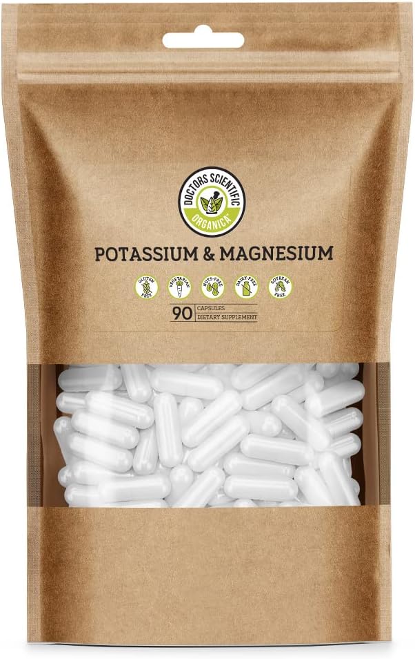 Suplemento de magnesio de Potasio DSO - 90 Conde - Doctor Diseñado de alta absorción Magnesio suplemento de potasio - Magnesio de Potasio Vegano Aspartado para el alivio de la fiebre del sueño