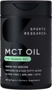 Investigación Deportiva Keto MCT Píldoras de aceite de coco ← Keto Fuel para el cerebro " Cuerpo - no GMO Verificado, Soy " Gluten Free Liquid Softgels (240 Conde)