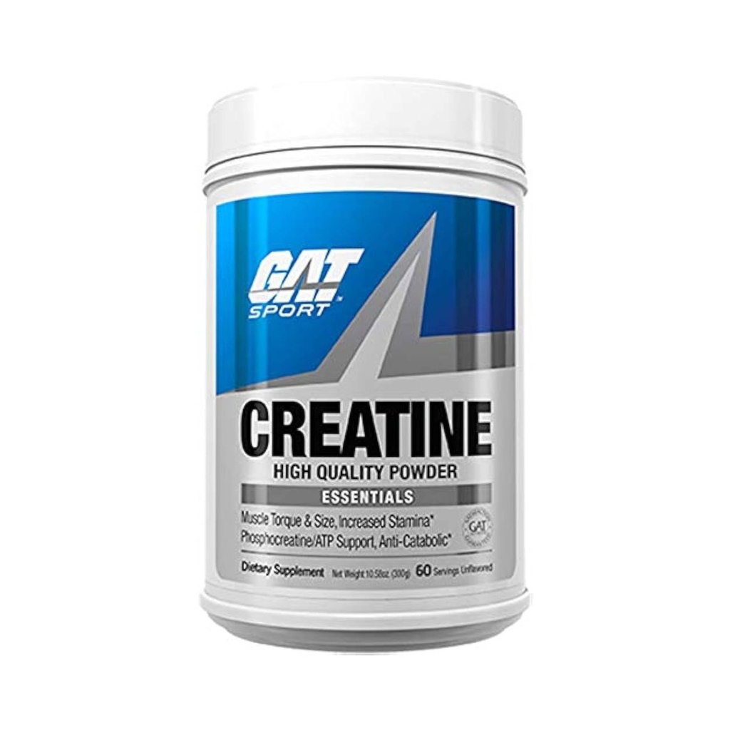 GAT SPORT Creatine Monohydrate 300 Gram Powder, Strength, Brain Health, Anti-oxidant, Endurance, para Hombres &amp; Mujeres, Desarrollados, 60 Servimientos