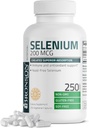 Bronson Selenium 200 mcg – Complejo de Aminoácidos Sin Levadura - Mineral de Traza Esencial con Absorción Superior, 250 cápsulas vegetarianas