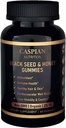 Semillas negras " Mangas de miel con biotina " Vitamina C, Orgánica, No GMO, 2% TQ, 60 Gummies