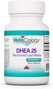 Nutricología DHEA 25 mg Suplemento - Matriz de Lipid Micronizada, Apoyo hormonal, Apoyo a Mujeres &amp; Hombres, Hipoalergénico, Libre de Soy, Tablas puntuadas - 60 Cuenta