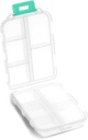 Pill Case - Suplementos Portátiles Caja de Contenedor con 10 Compartimientos - Medicina Capsule Vitamina Foldable Organizador Almacenamiento de Contenedor para Viajes Pocket Purse - Blanco claro