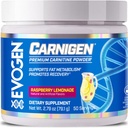 Evogen Carnigen - Premium Carnitine Powder ← Apoya Metabolismo Gordo " Promueve la recuperación sin estimulantes L Carnitine Suplemento Matrix con Acetyl L-Carnitine ¦ Raspberry Lemonade ANTE 50 Servimientos