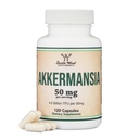 Akkermansia Probiótico y Postbiótico (aumento de la producción GLP-1) 120 cápsulas, 50 mg por servidumbre (Tercera Parte testó a 5 millones de TFU por ser, 50 millones de CFU por gramo) por Madera Doble