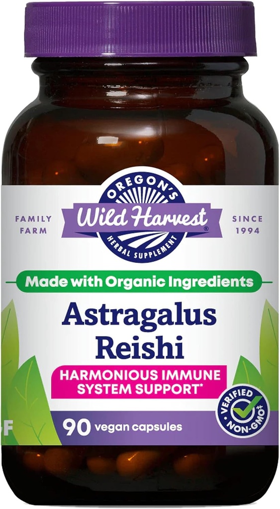 La cosecha salvaje de Oregon Astragalus Reishi Suplemento de hierba orgánica, 90 Conde