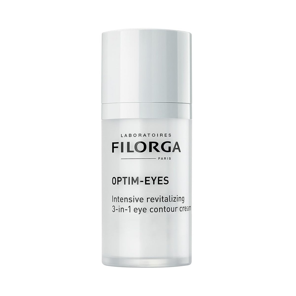 Filorga Optim-Eyes Eye Cream, Revitalizing 3-in-1 Skin Treatment for Rapid Reduction of Dark Circles, Wrinkles &amp; Puffiness Around the Eyes, 0.5 fl. oz.