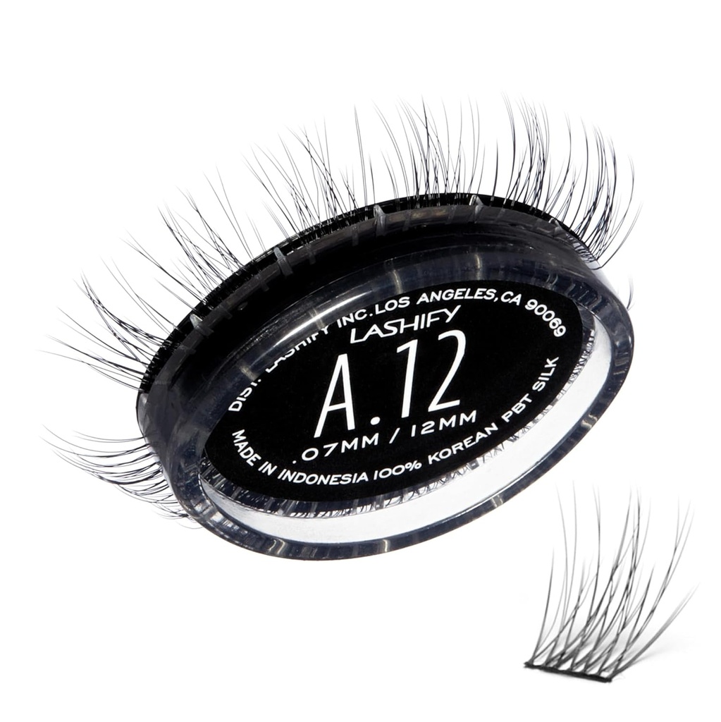 Lashify Amplify 12mm GossamerDIY Eyelash Extensiones Rellenar, Negro, Easy False Eyelashes for a Natural Look
