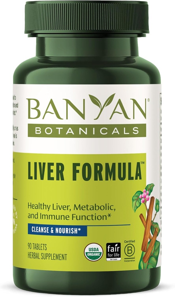 Banyan Botanicals Liver Fórmula - USDA Organic, 90 Tablets - Cleansing Bitter Herbs to Detoxify The Liver & Gallbladder*