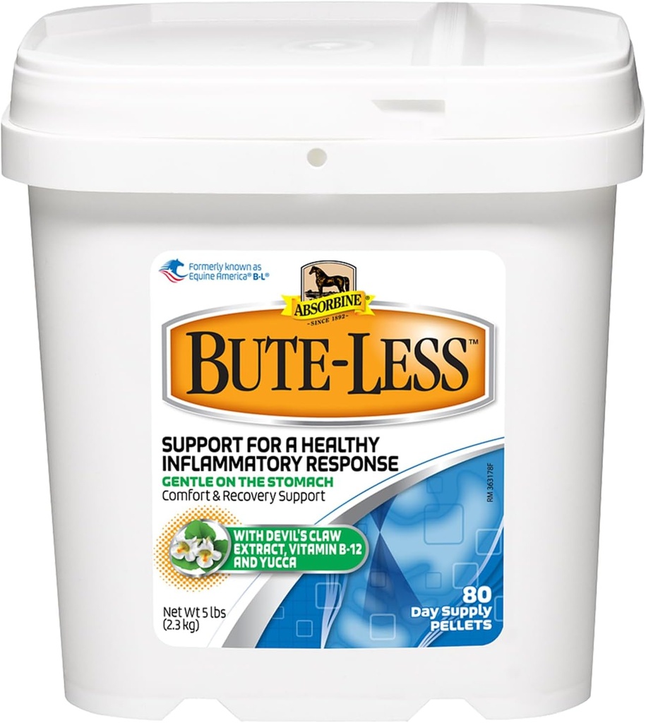 Absorbina Bute-Less Comfort &amp; Recovery Supplement Pellets, Healthy Inflammatory Response, 5 lb / 80 Day Supply