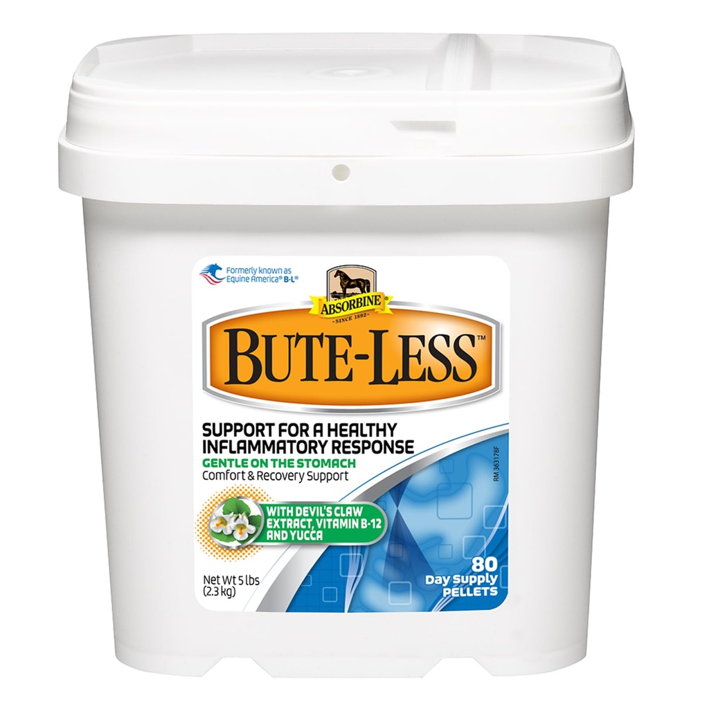 Absorbine Bute-Less Comfort & Recovery Supplement Pellets, Healthy Inflammatory Response, 5 lb / 80 Day Supply