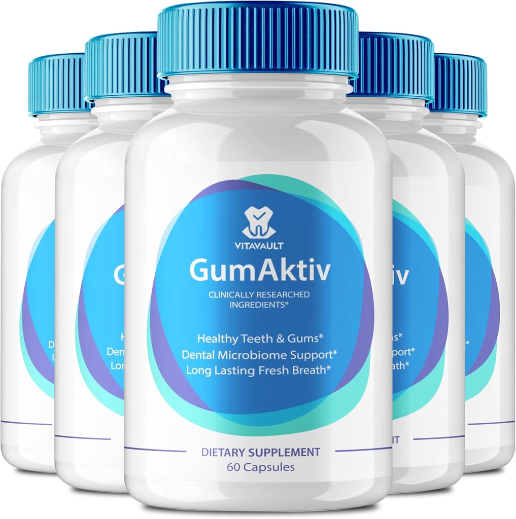 GumAktiv Capsules All Natural Care for Teeth and Gums, GumAktiv Pills Dental & Gum Health Fórmula Extra Strength, Vitamina y Minerales General Oral Protection Capsules, GumAktiv Reseñas (5 Pack)