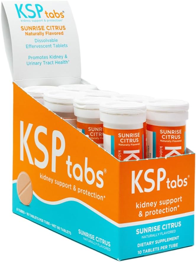 Sunrise Citrus All Natural Hydration & Kidney Health Supplement to Combat Calcium Oxalate Crystal Formation, 80 Tablets