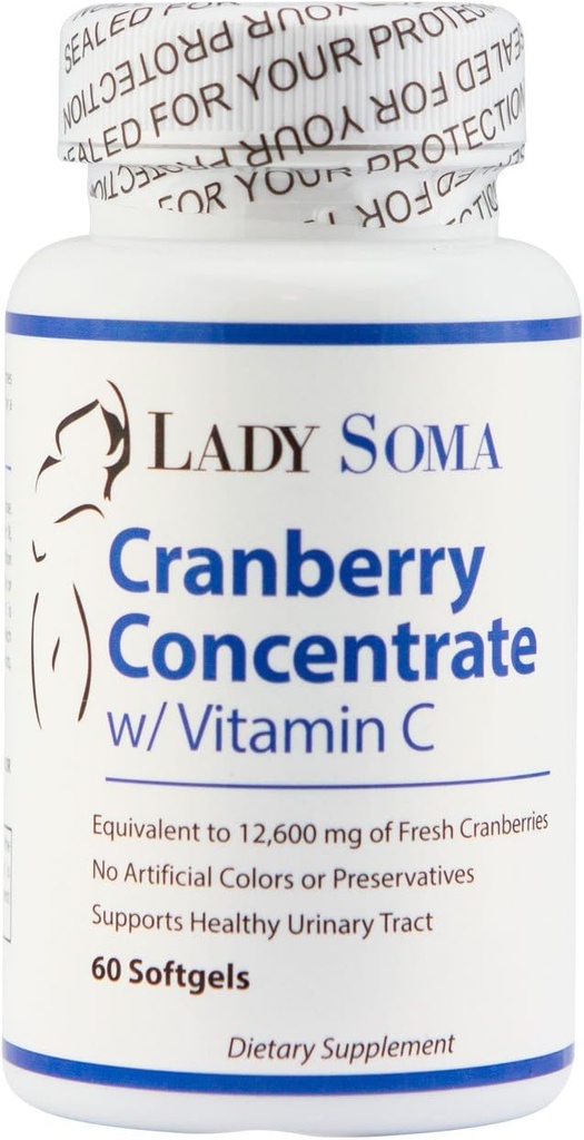 Lady Soma Cranberry UTI Defensa con vitamina C – 60 Softgels