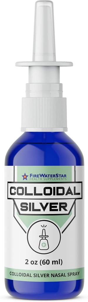FWS Colloidal Silver Nasal Spray - 2oz - Ultra Fine Silver Mist - 50 ppm - 99.99% Purity - Sinus Relief - Ayudas con Seco, Irritated, Stuffy Nose - Immune System Support - para adultos y adolescentes