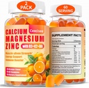Calcio Magnesio Zinc Gummies con D3 &B6 &K2, 1000mg Calcium Gummies con 300mg Magnesium Support Immune Energy for Adults and Teens,Sugar Free(120Count)