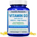 Vitamina D3 4000 UI Suplemento dietético para promover la función sana del hueso &amp; inmunológico, fácil de cambiar 360 Softgels