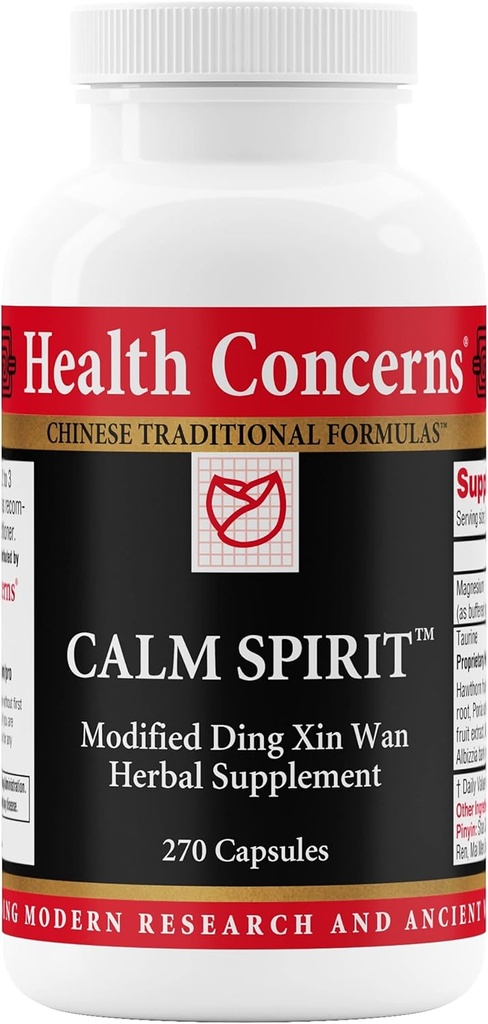 Health Concerns Calm Spirit - Stress Relief Supplement with Chinese Herbal Blend - Supports Calm Mood, " Emotional Wellness - Magnesium Glycinate " Hawthorn Extract - 270 Capsules