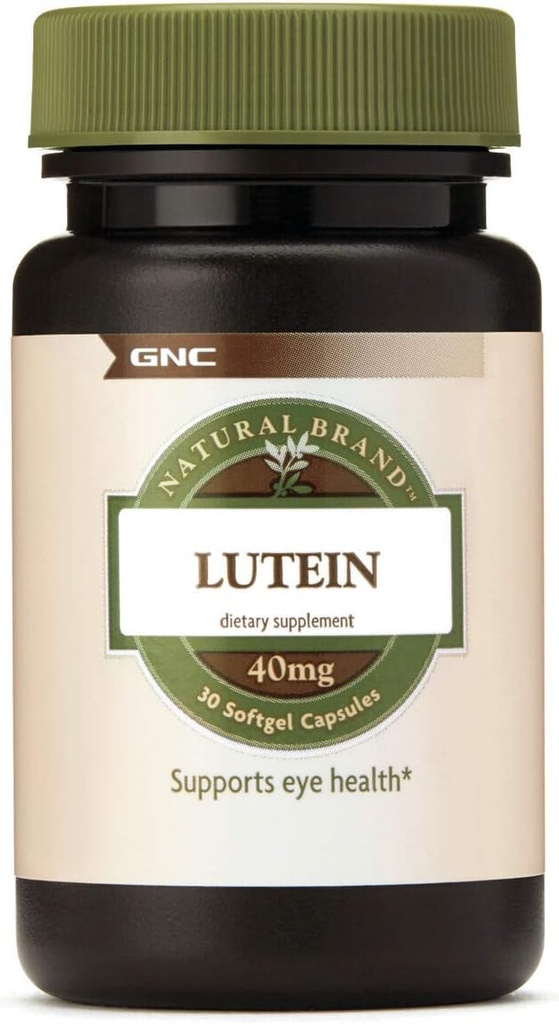 GNC Natural Brand Lutein 40mg, Supports Eye Health, 30 Softgels