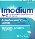 Imodium A-D Diarrhea Relief Caplets with Loperamide HCl, Anti-Diarrheal Medicine to Help Control Symptoms of Diarrhea Due to Acute & Traveler's Diarrhea, HSA/FSA Eligible, 6 ct