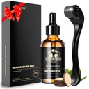 Waking Forest Derma Roller 0.25mm & Beard Oil(1oz), Sandalwood Beard Kit, Microneedle Beard Roller with 540 Titanium, Natural Moisturize with Vitamin E Beard Oil for Men, Fathers Boyfriend Dad