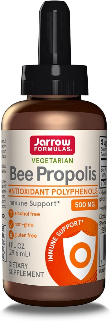 Jarrow Formulas Bee Propolis 500 mg - 1 fl oz - Extract líquido libre de alcohol - Immune Support Antioxidant Suplemento - Immune Support - Aproximadamente 30 Servimientos