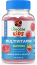 Multivitamina gratis de azúcar para niños – Gran sabor natural Suplemento Gummy – con vitaminas A, C, D, E, Niacin, B6, Folate, B12, Biotina, Ácido pantoténico, Iodine, Zinc, – 90 Gummies