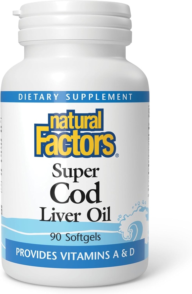 Natural Factores Cod Liver Oil, 90 cápsulas
