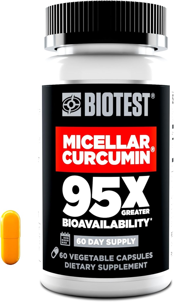 Biotest Micellar Curcumin - 95x Absorption - UCLA Invented &amp; Patented - 60 cápsulas