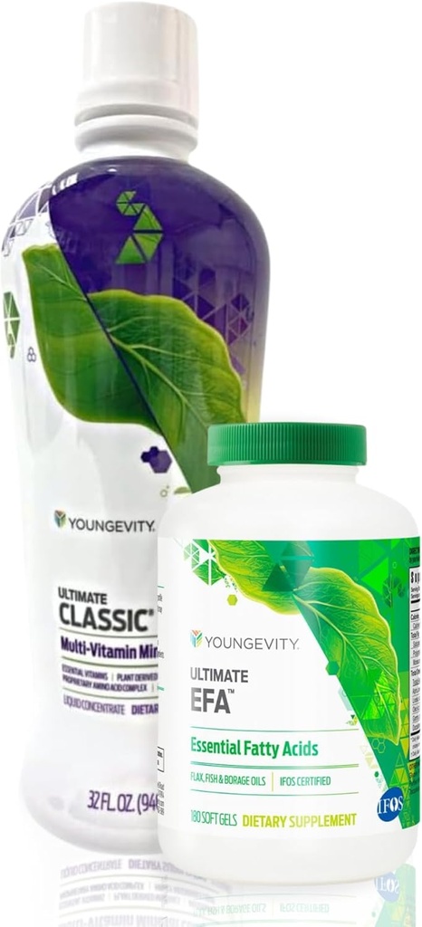 Youngevity Classic 90 Pak Advanced Multivitamin - 90+ Vitaminas, Minerales, Aminoácidos, Ácidos grasos - Derivado de plantas - Altamente Absorbable - (30 Day Supply)