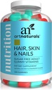 Artnaturals Hair Skin and Nails Gummies - (100 Gummies / 5,000mcg de Biotina) - Vitaminas para el crecimiento del cabello, pérdida y crecimiento, Gummy DHT Blocker Suplemento - Pelo Thinning Pills para Hombres y Wome