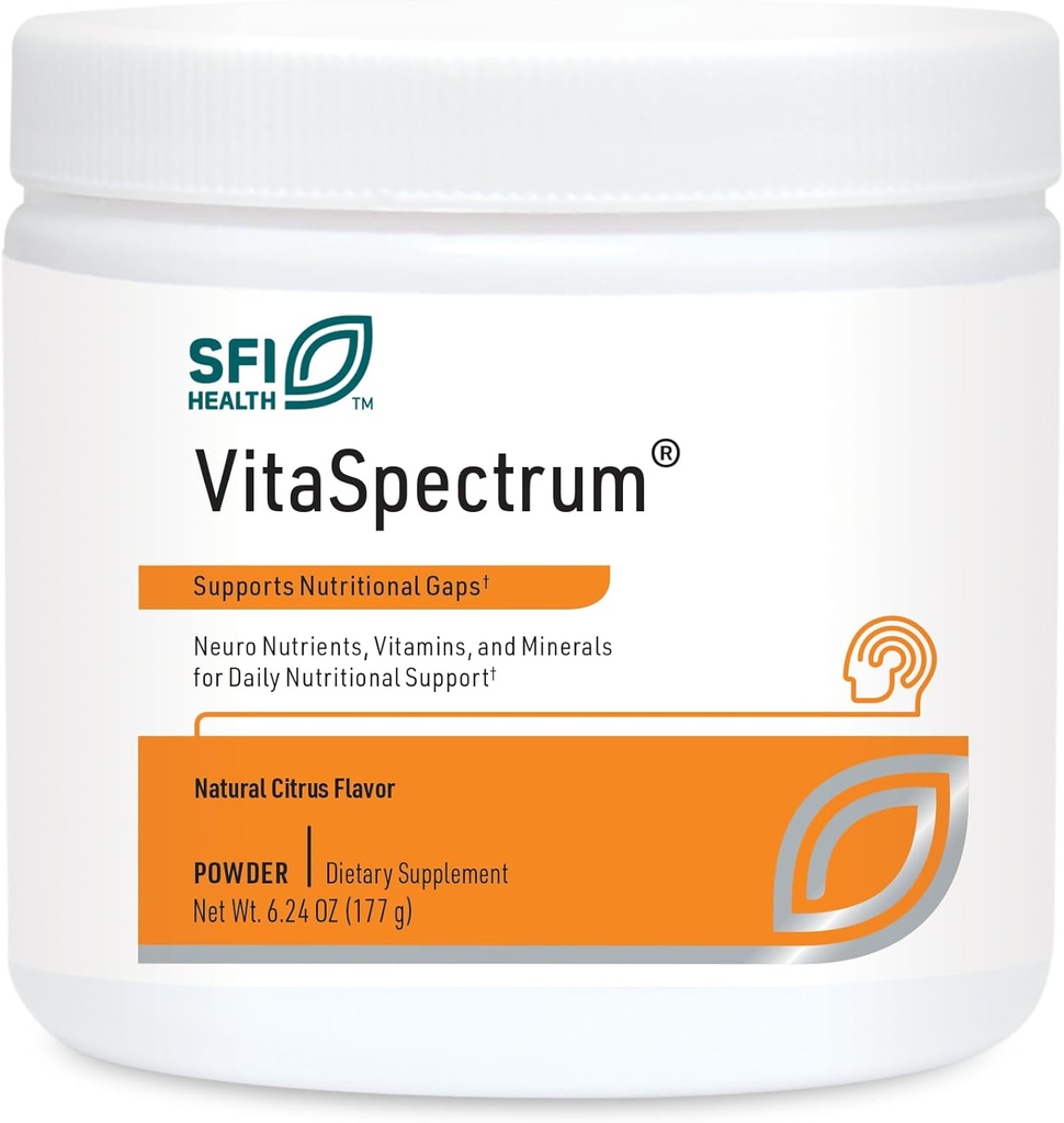 Klaire Labs SFI Health VitaSpectrum Powder for Kids - Daily Children's Multivitamin/Mineral with 23 Essential Nutrients - Citrus Flavor - No Copper, Iron, Gluten o Casein (30 Servings, 171 Grams)