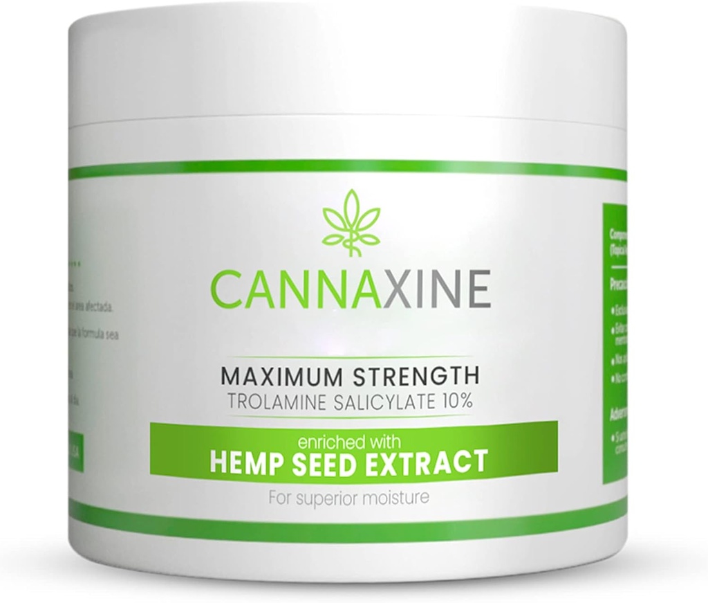 VITASEI Crema de cannaxina con extracto de semilla de cáñamo y salicilato de trolamina para la humedad - espalda, cadera, rodilla, hombro, codo, loción conjunta para mujeres y hombres - 4 oz