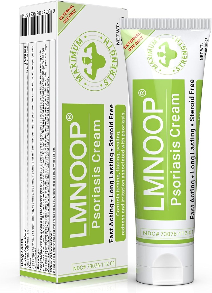 Crema de Psoriasis, Tratamiento de fuerza máxima Crema hidratante para la psoriasis, Dermatitis, Rash, Anti-Itch, Redness, Flaking, Escalada, Alivio rápido para la piel irritada
