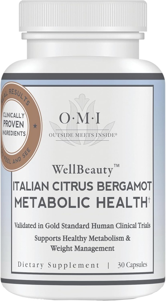 WELLBEAUTY Italian Citrus Bergamot Metabolic Health, Award Winning Cardiologist Desarrollado para apoyar sano colesterol " Triglyceride Levels Ya en rango normal, 7 Key Polyphenols, 30-Day Supply