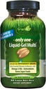 Irwin Naturals Only One Liquid-Gel Multi - 60 Liquid Softgels - No Iron Daily Essential Vitamins, Minerals, Antioxidantes, Omega-3 &amp; Green Super Foods