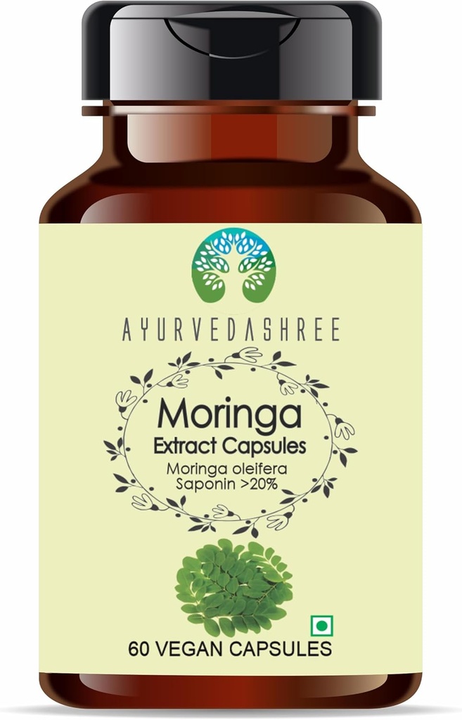 Moringa Extract 500mg - 60 Capsules Vegetarianos ← Moringa Oleifera Silencio Todo Natural Silencio 100% Vegan Silencio Gluten-Free TEN GMP Certified.