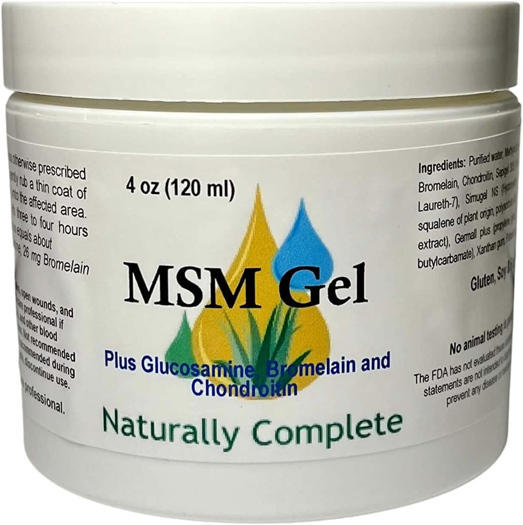 MSM Cream Plus Glucosamine Bromelain " Chrondroitin 4 oz. Jar