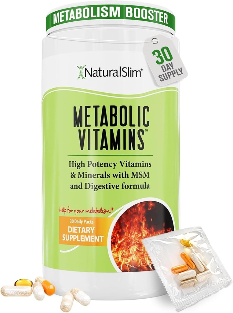 Vitaminas metabólicas naturales, multivitamina para hombres de mujeres, apoya la energía, el metabolismo " Absorción nutritiva con enzimas digestivas, mujeres multivitamina con B-Complex " Niacin 1 Pack