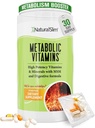 Vitaminas metabólicas naturales, multivitamina para hombres de mujeres, apoya la energía, el metabolismo " Absorción nutritiva con enzimas digestivas, mujeres multivitamina con B-Complex " Niacin 1 Pack