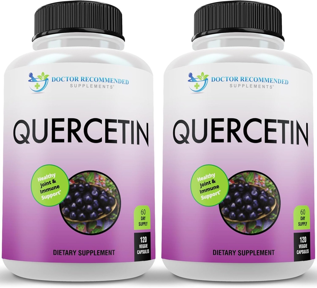 DOCTOR RECOMENDADO SUPPLEMENTOS Quercetin 1000mg Por Serving - Suplemento de vitaminas, (Vegan peru Non-GMO) (120 cápsulas vegetarianas, paquete de 2)