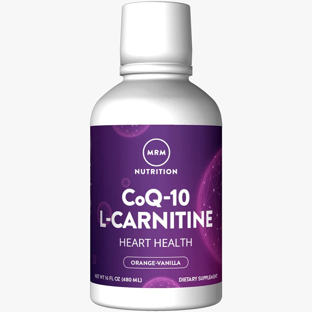 MRM Nutrición CoQ-10 L-Carnitina Liquid ← Orange-Vanilla Flavored TEN Energy + Antioxidantes Silencio Naturalmente derivado CoQ-10 permanente 32 Servimientos