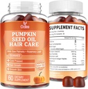 Pumpkin Seed Oil Gummies, 3500mg Por Serving, Cold Pressed, with Saw Palmetto, Rosemary Leaf, Zinc, Hydrolyzed Collagen Peptides, Pumpkin Seed Oil for Hair Growth, Vegan, 60 Condes